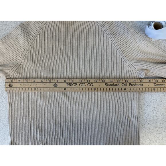 VTG Studio Works Y2K Cream Turtleneck Sweater Ribbed M Metallic Preppy Coquette - Picture 8 of 8